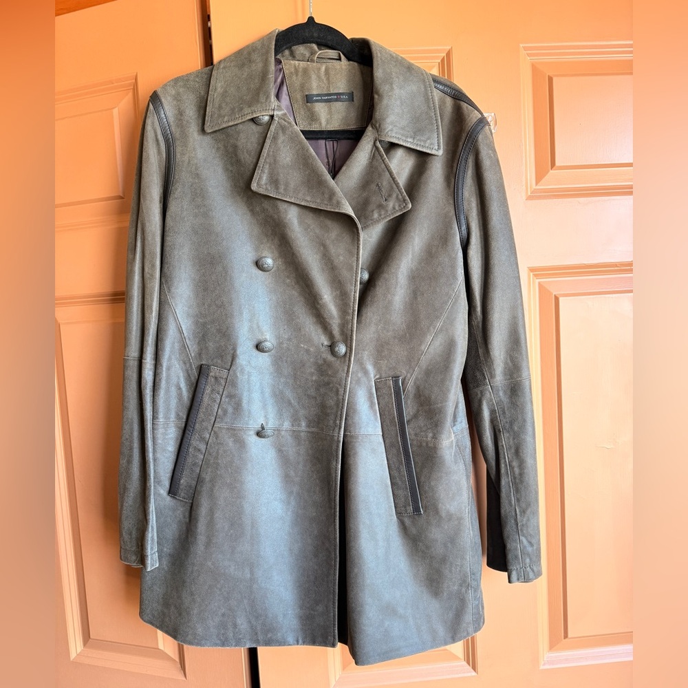NWT John Varvatos USA Goat Suede Double-Breasted Jacket – Size S